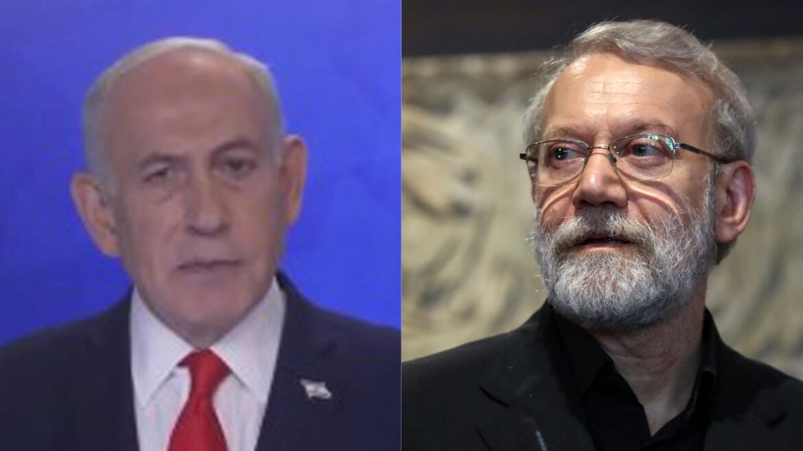 Benjamin Netanyahu e Ali Larijani ph Ansa
