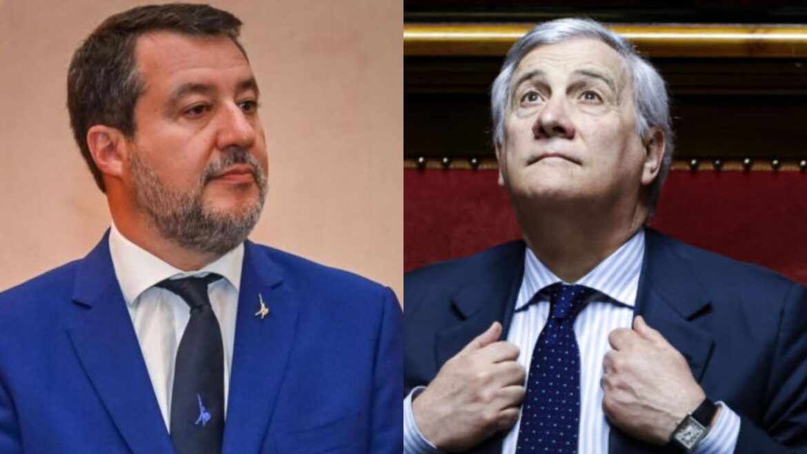 Matteo Salvini e Antonio Tajani sulla festa del papà ph Ansa