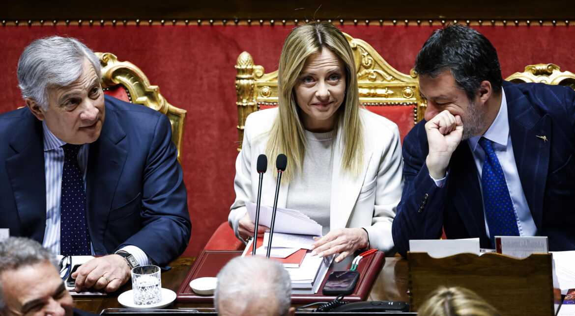 Meloni, Salvini e Tajani. ANSA_Angelo Carconi