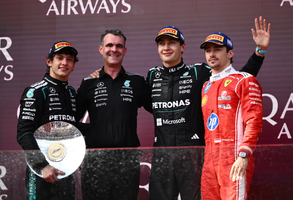 Podio Gara 1 F1. EPA_Joel Carrett