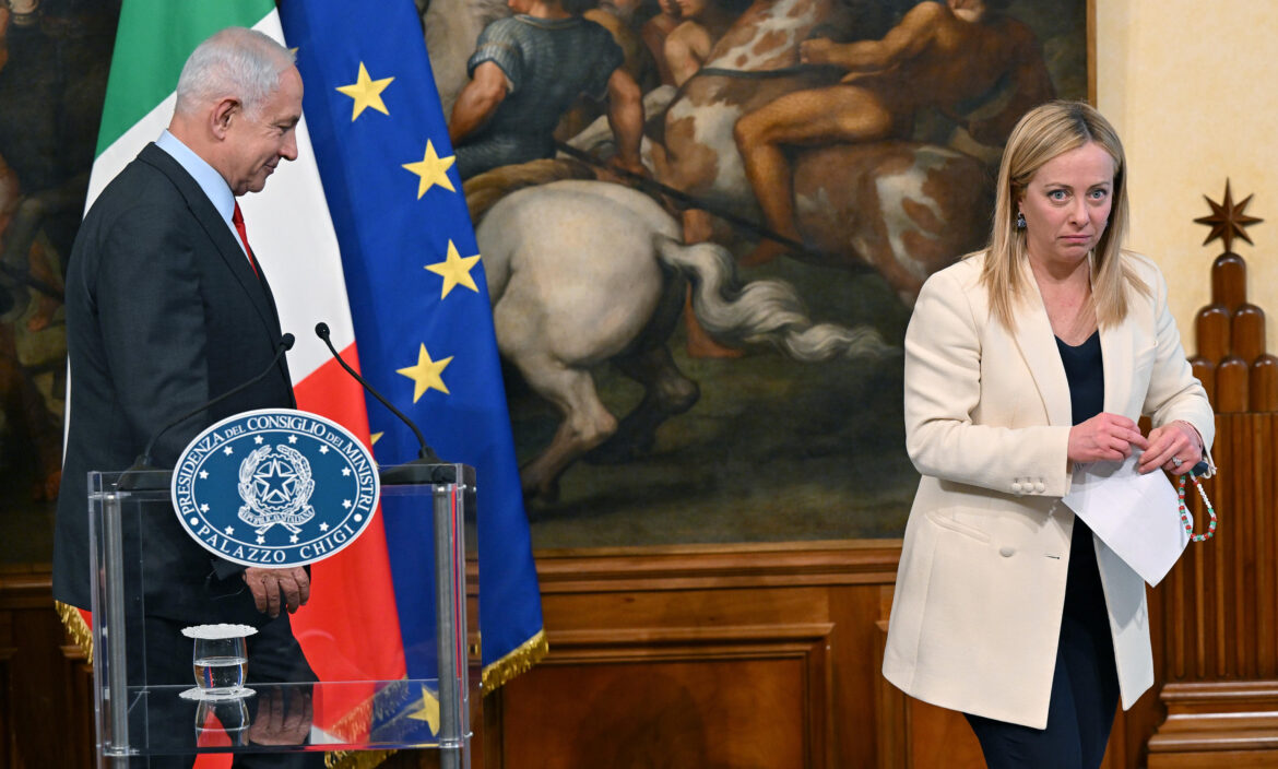 Meloni e Netanyahu. ANSA/ETTORE FERRARI