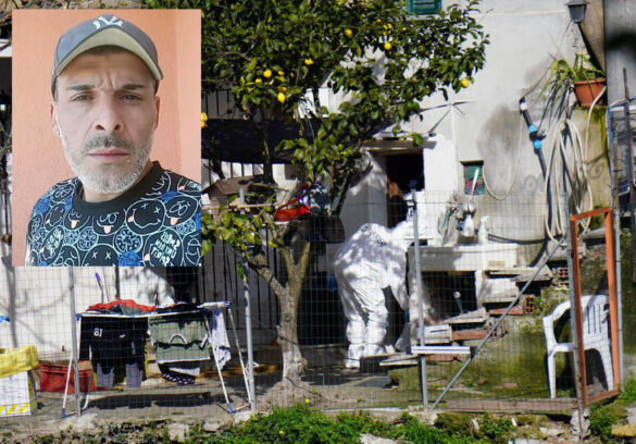 Manuel Iannuzzi, 42 anni, compagno della donna la cui figlia di due anni è stata trovata morta (S) , e i Carabinieri al lavoro per effettuare i rilievi nella villetta di Bordighera dove viveva la bambina trovata morta lo scorso 9 febbraio. Bordighera 30 maggio 2026. ANSA/Alice Spagnolo e Facebook/Manuel Iannuzzi