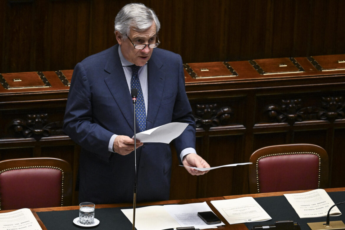 Antonio Tajani durante il Question Time. ANSA_Riccardo Antimiani