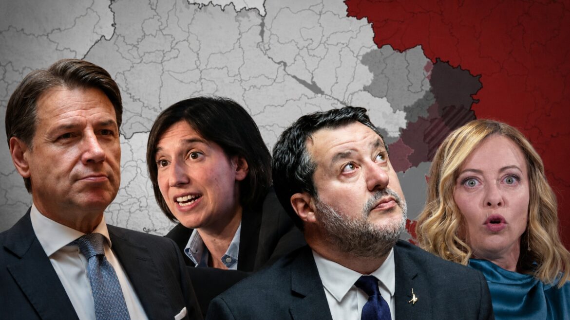 Giuseppe Conte, Elly Schlein, Matteo Salvini e Giorgia Meloni sull'Ucraina