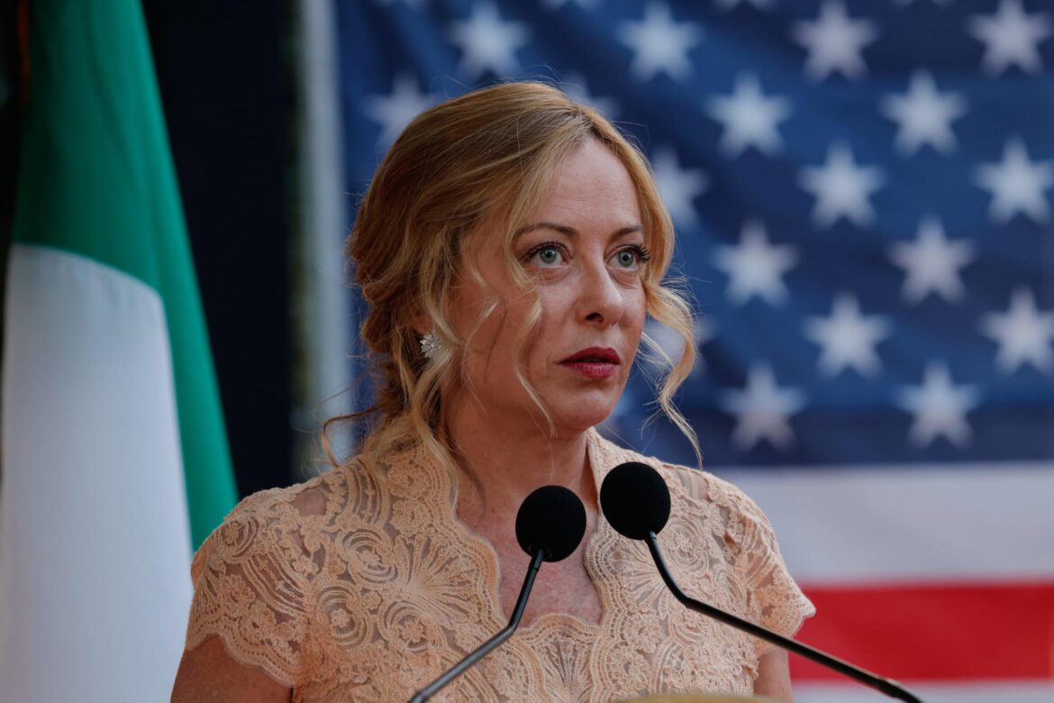 Meloni alle celebrazioni del 4 luglio 2025. ANSA_Giuseppe Lami