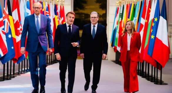 Merz, Macron, Starmer e Meloni ph Ansa