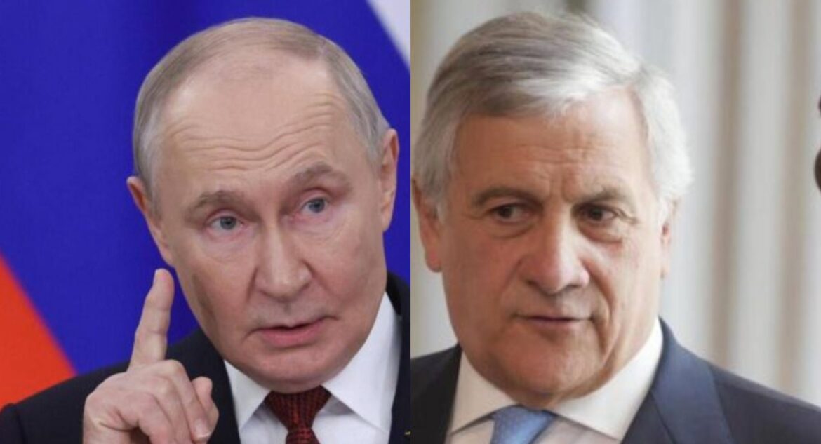 Antonio Tajani e Vladimir Putin