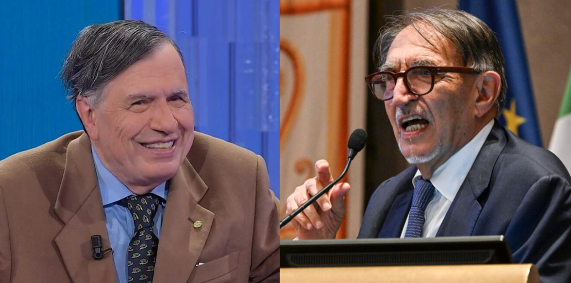 Giorgio Parisi e Ignazio La Russa (ANSA_Riccardo Antimiani). Collage.