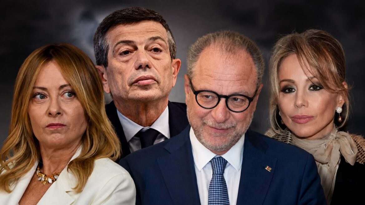 Giorgia Meloni, Maurizio Lupi, Giorgio Mulè e Marina Berlusconi. Foto originale