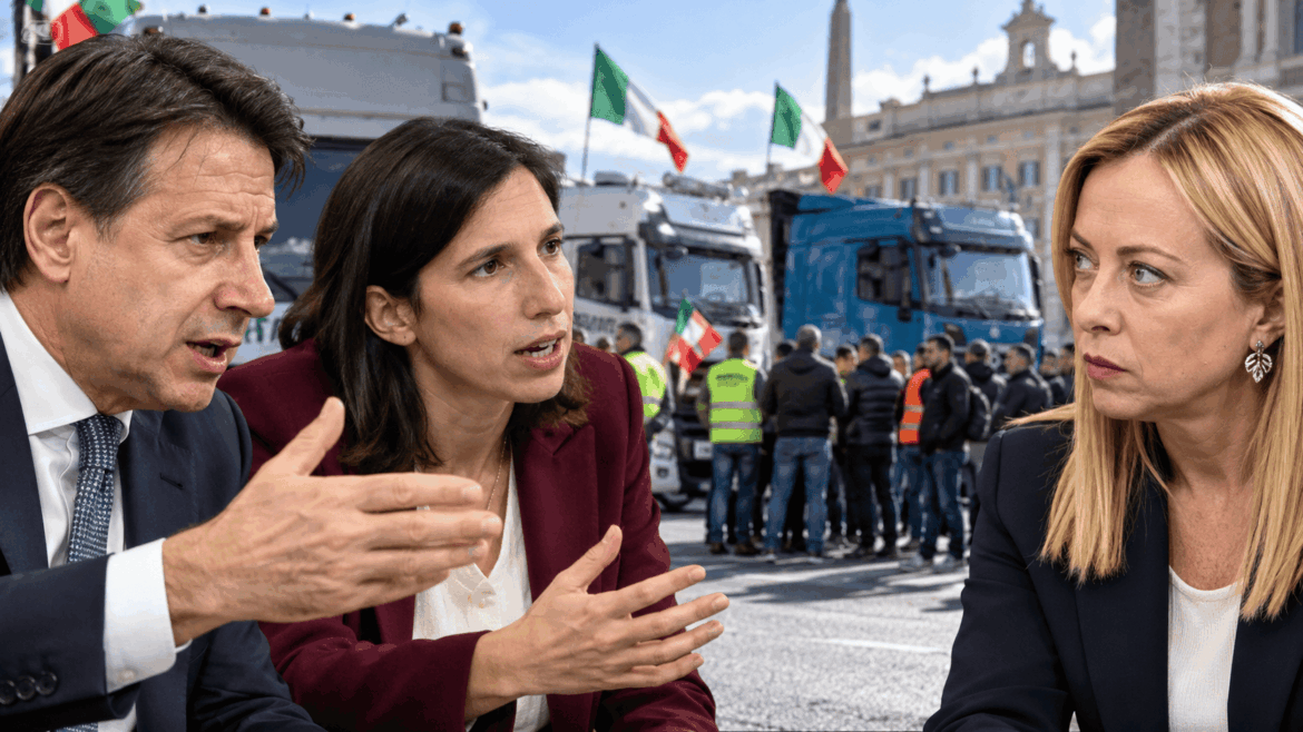meloni conte schlein gasolio autotrasportatori ph ai